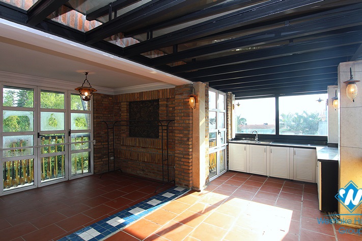 Beautiful 4 bedrooms house for rent with nice terrace in Nghi Tam - Tay Ho - Hanoi